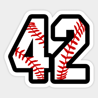 Baseball Number 42 #42 Baseball Shirt Jersey Favorite Player Biggest Fan Sticker